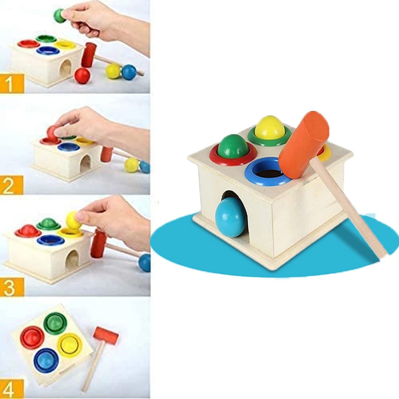 Small Colorful Knock The Ball Hammering for Toddlers - 313
