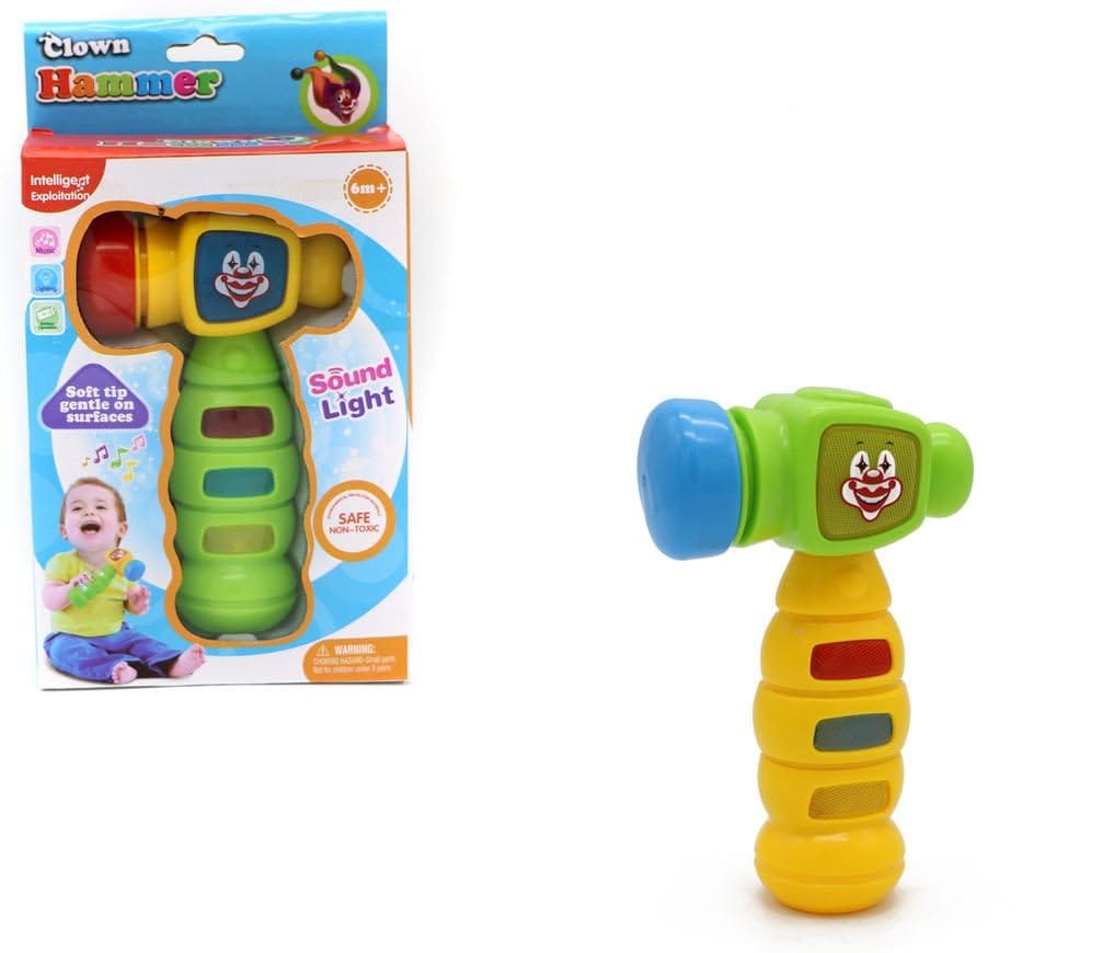Clown Hammer Activity Baby Toy Light and Sound - 84A - Default Title - Odeez | Educational Toys Pakistan 