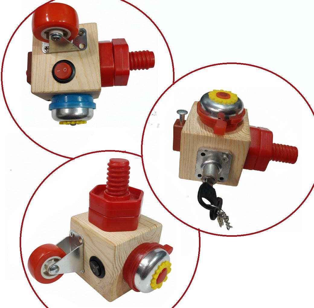 Wooden Montessori Activity Busy Cube - Six Sided