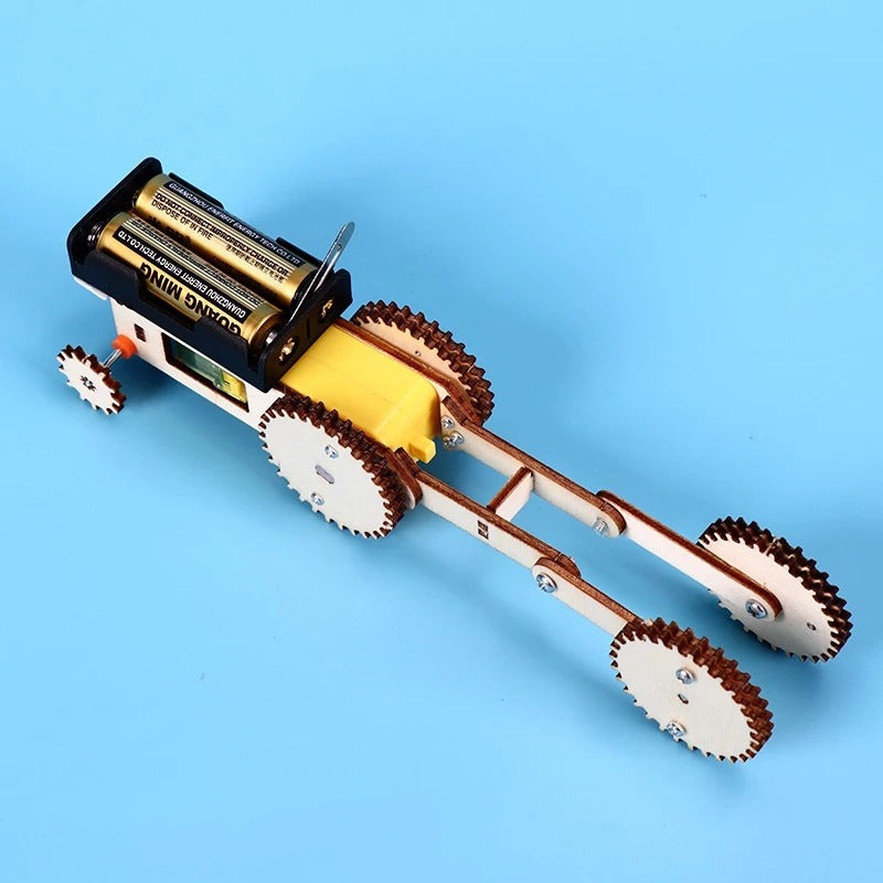 DIY Gear Shuttle Car Assembly Model Scientific Experiment - 088