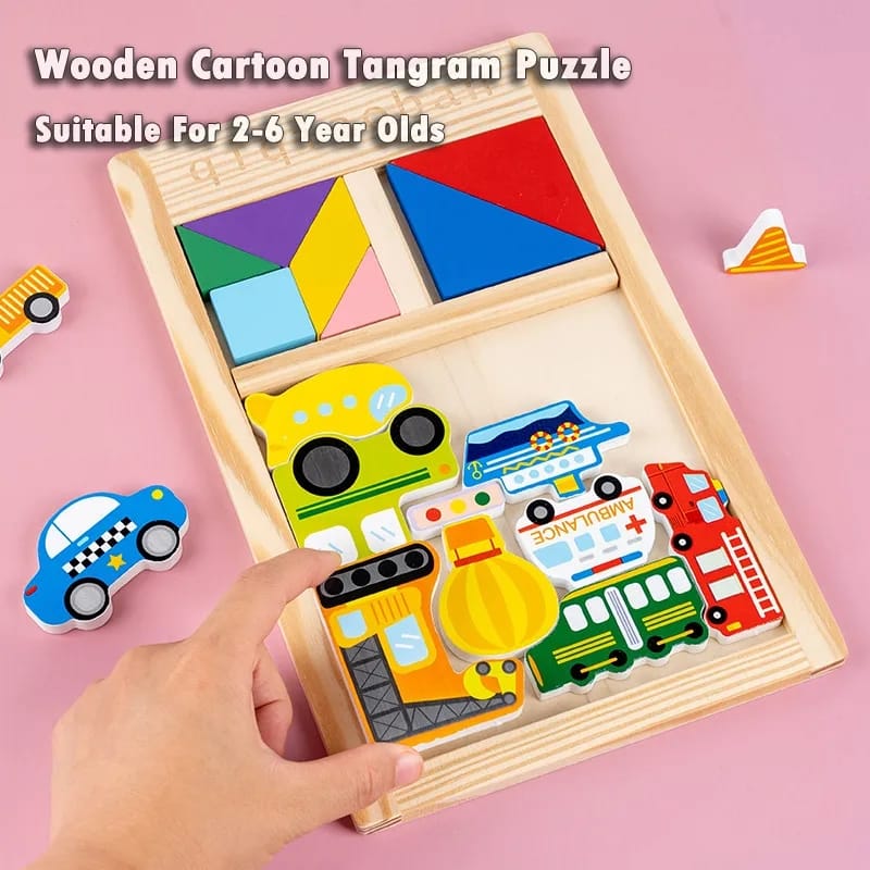 3 in 1 Brainteaser Tangram Puzzle Board - 740 - Default Title - Odeez | Educational Toys Pakistan 