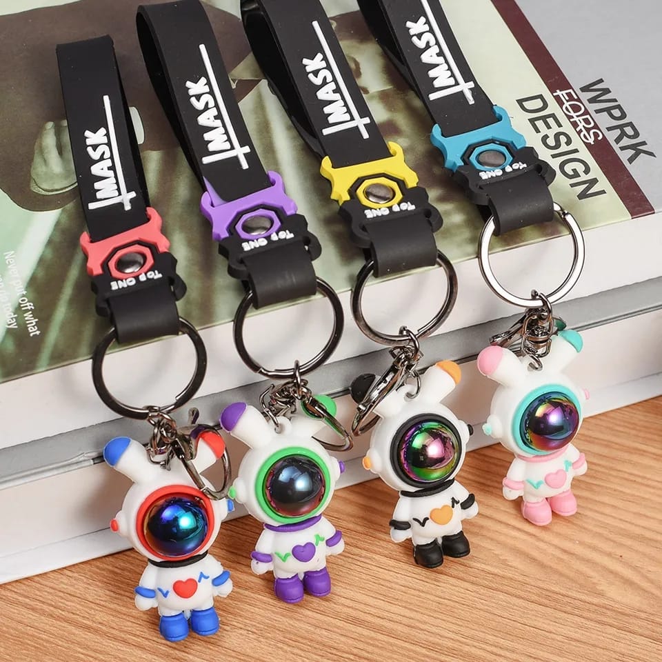 Cute Rabbit Astronaut Space Mask Doll Keychain - 442 - Default Title - Odeez | Educational Toys Pakistan 