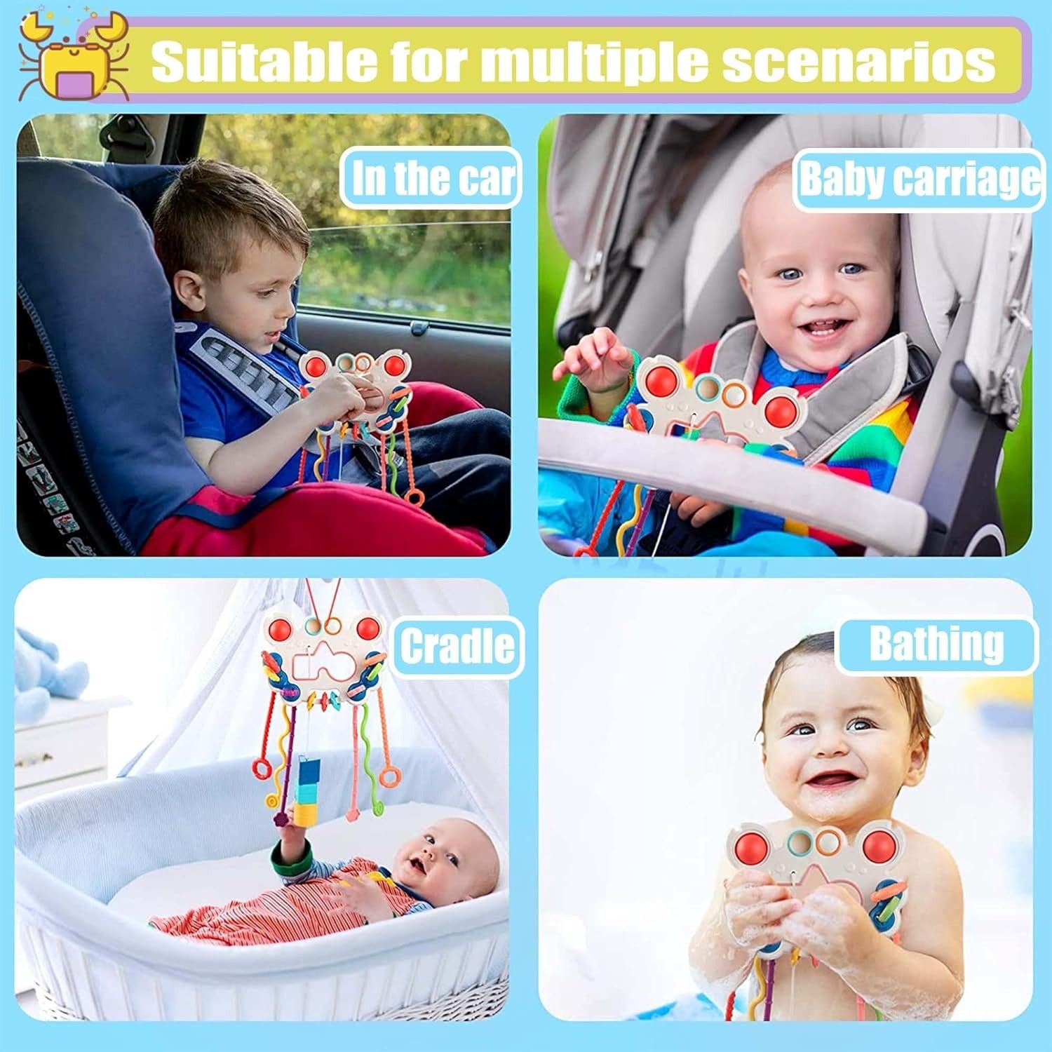 5 in 1 Pull String Motor Skills and Sensory Activity Toy - 861 - Default Title - Odeez | Educational Toys Pakistan 