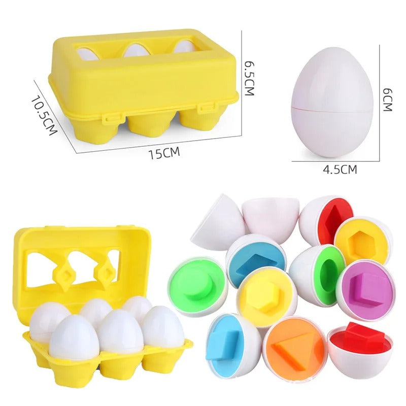 Matching Eggs Color Recognition & Shape 6 Pieces - F24 - Default Title - Odeez | Educational Toys Pakistan 