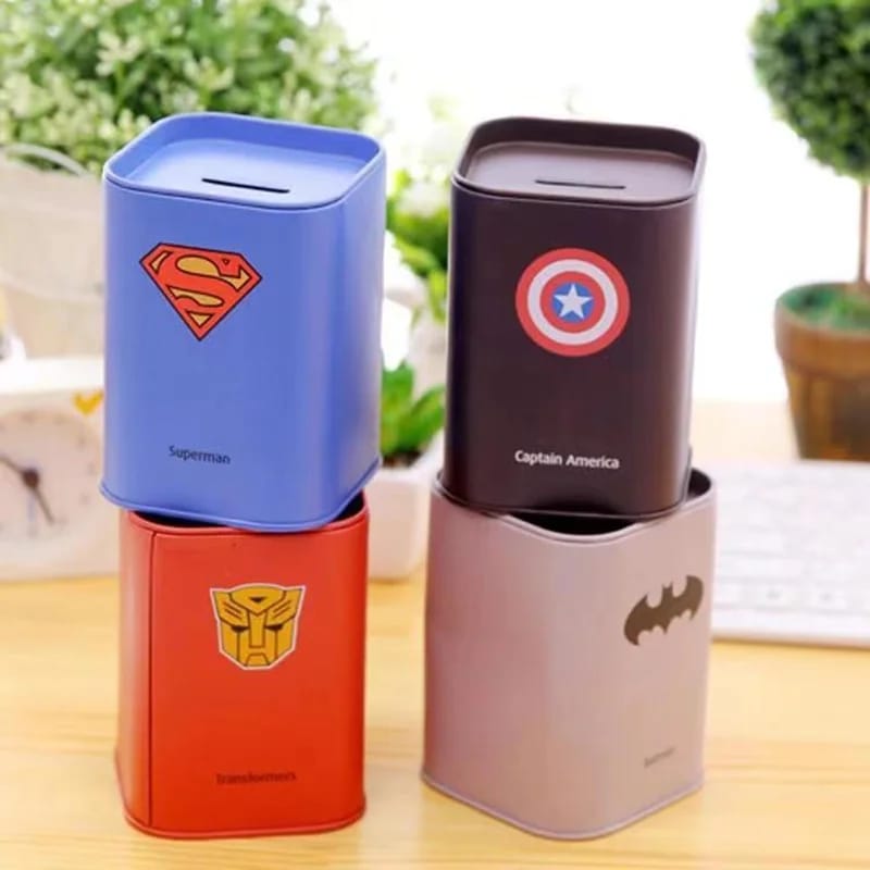 Metal Safe Money Box with Superhero Design For Kids - 99A - Default Title - Odeez | Educational Toys Pakistan 