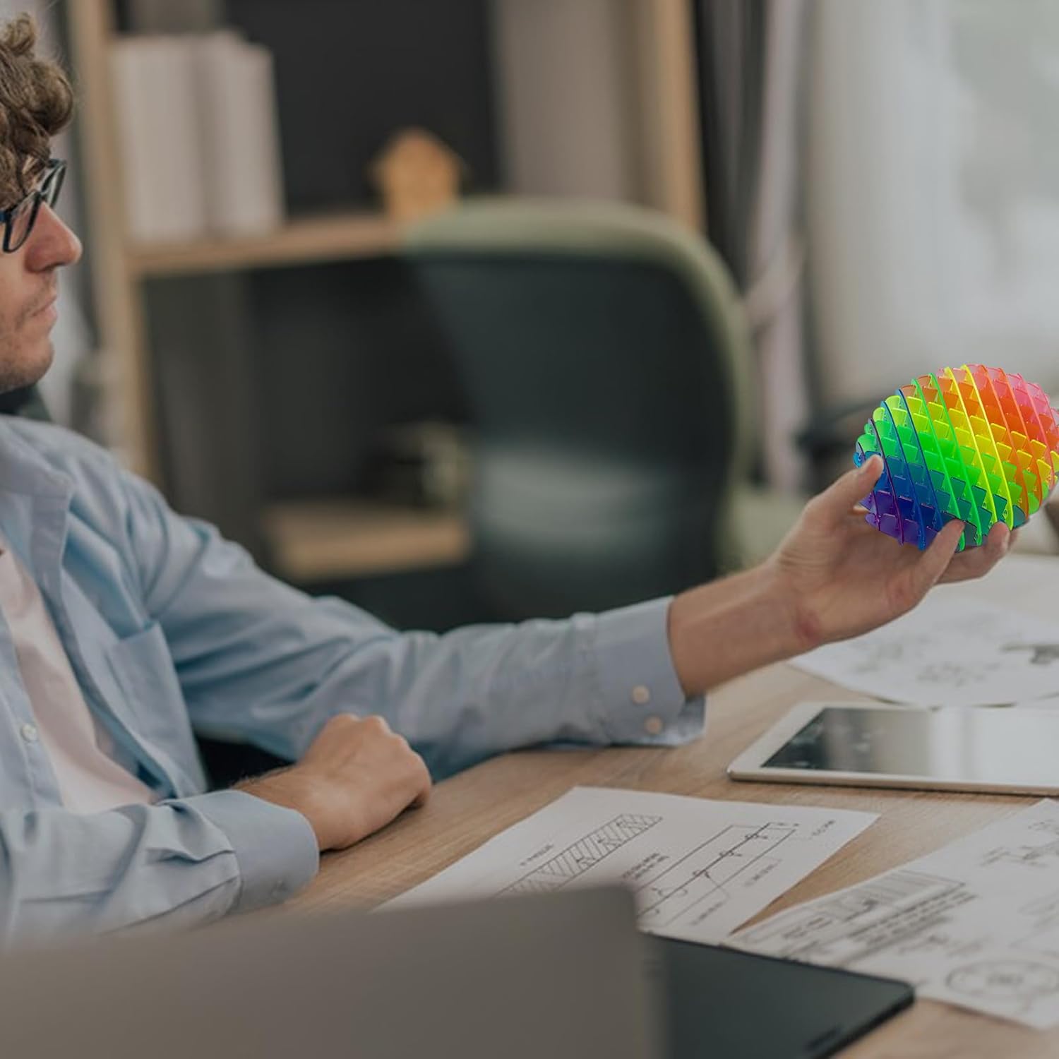 Rainbow Plastic Worm Fidget Anti Stress Shapeshifter - 856 - Default Title - Odeez | Educational Toys Pakistan 