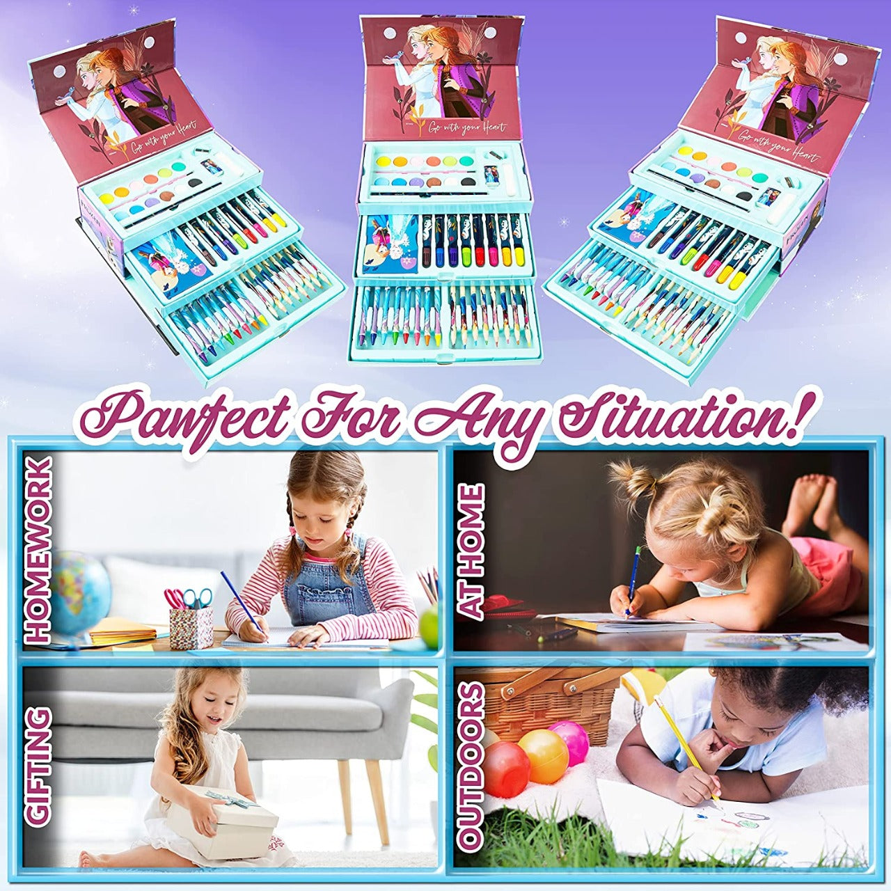 54pcs Kids Painting & Drawing Art Set - Random Character - Default Title - Odeez | Educational Toys Pakistan 