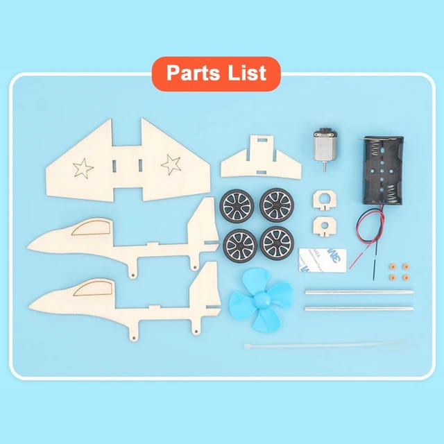 DIY STEM Electric Aircarft Jet Wooden Experiment Kit - 575 - Default Title - Odeez | Educational Toys Pakistan 