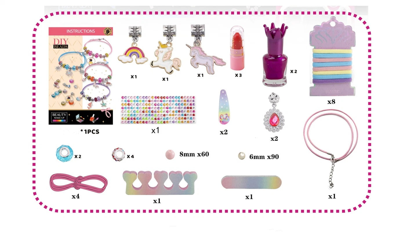 DIY Beads Unicorn Bracelet Kit 180 Pieces - 031 - Default Title - Odeez | Educational Toys Pakistan 