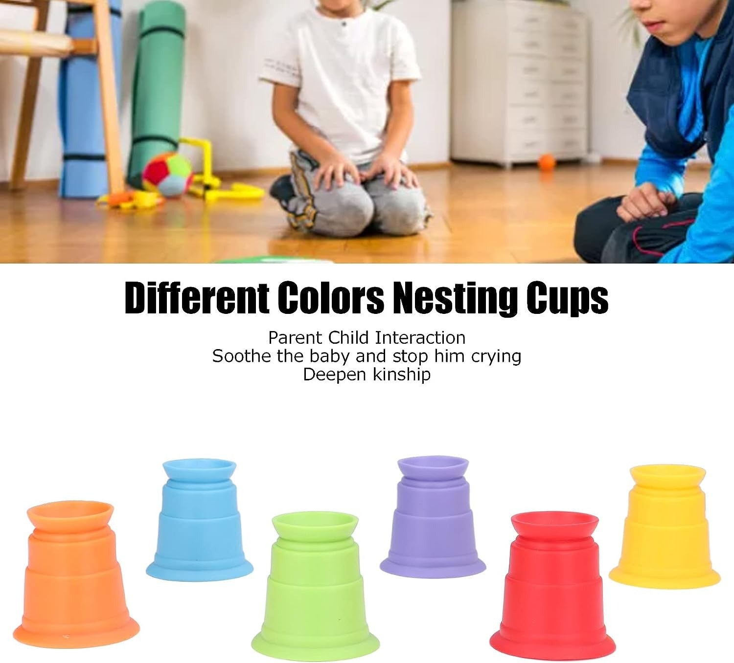 Colorful Soft Rubber Stacking Cups - 6 pieces - Default Title - Odeez | Educational Toys Pakistan 
