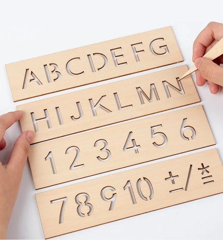 Alphabets, Numbers and Shapes Drawing Stencils Kit 8 Scales - Default Title - Odeez | Educational Toys Pakistan 