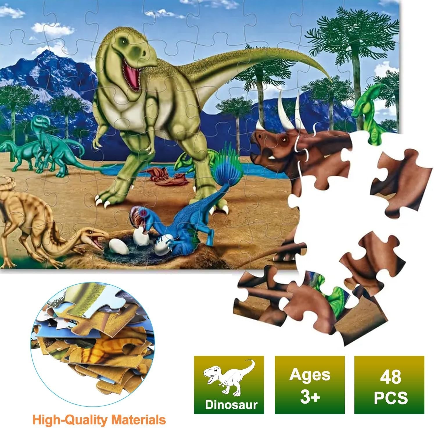 Dinosaur Jumbo Floor Puzzle 48 pieces - 098 - Default Title - Odeez | Educational Toys Pakistan 
