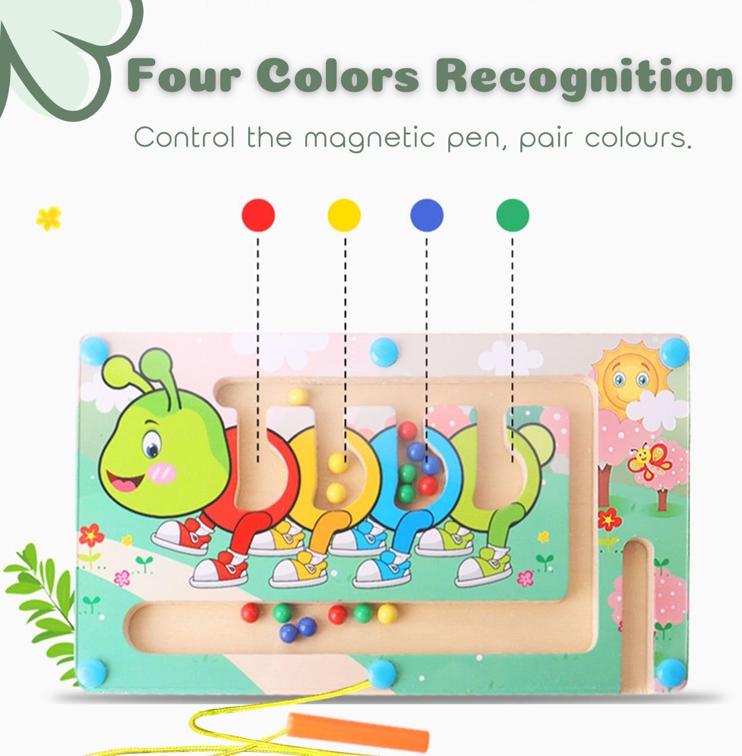Wooden Magnetic Learning Maze Color Matching Board - 332 - Default Title - Odeez | Educational Toys Pakistan 