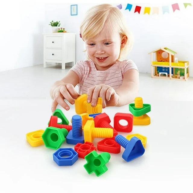 High Quality Screw Nut and Bolt Building Blocks - 26 Pieces - Default Title - Odeez | Educational Toys Pakistan 