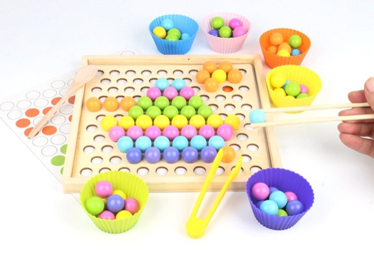 2 in 1 Montessori Beaded Memory Wooden Game - 180 - Default Title - Odeez | Educational Toys Pakistan 