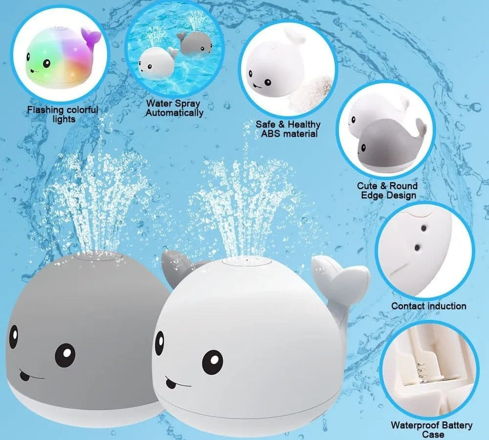 Whale Spray Water Bath LED Light Toy - 677 - Default Title - Odeez | Educational Toys Pakistan 