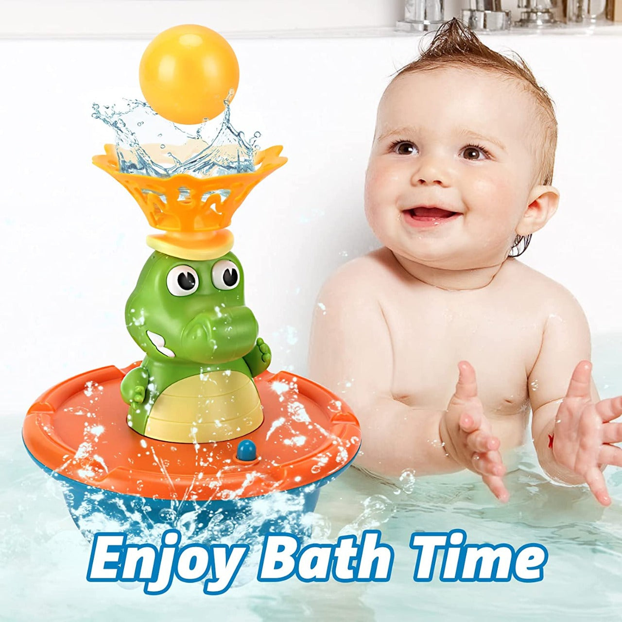 Fountain Happy Crocodile Baby Bath Toy - 011 - Default Title - Odeez | Educational Toys Pakistan 