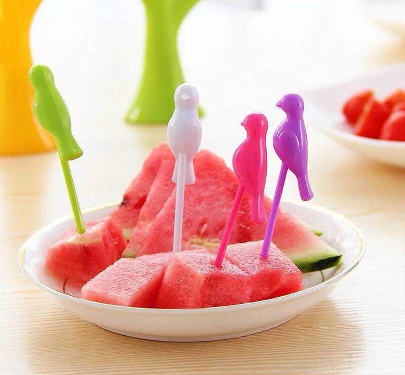 Birdie Fruit Fork with Tree Stand - 6 pieces - Default Title - Odeez | Educational Toys Pakistan 