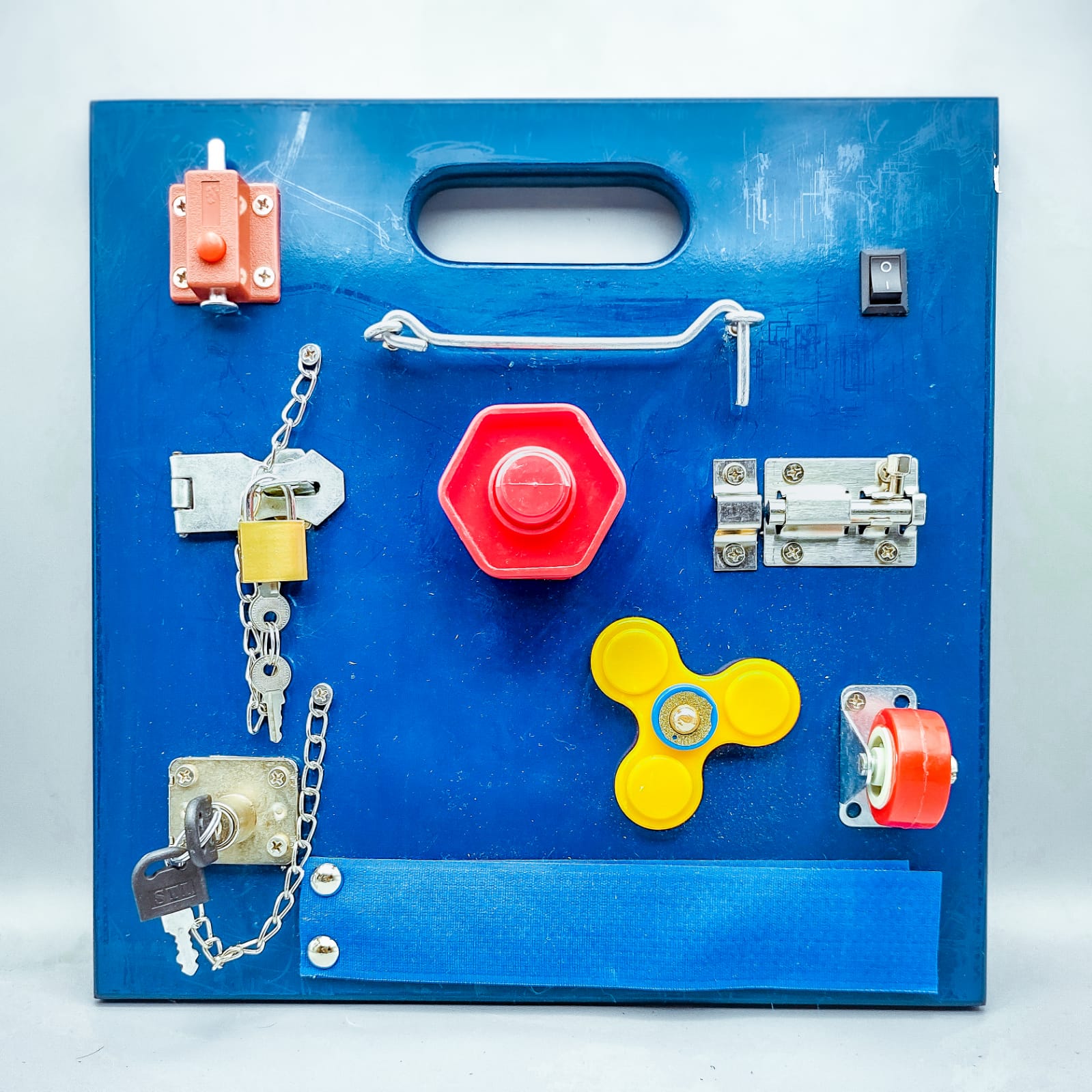 Busy Board - Montessori Activity Learning Wooden board - Yellow - Default Title - Odeez | Educational Toys Pakistan 