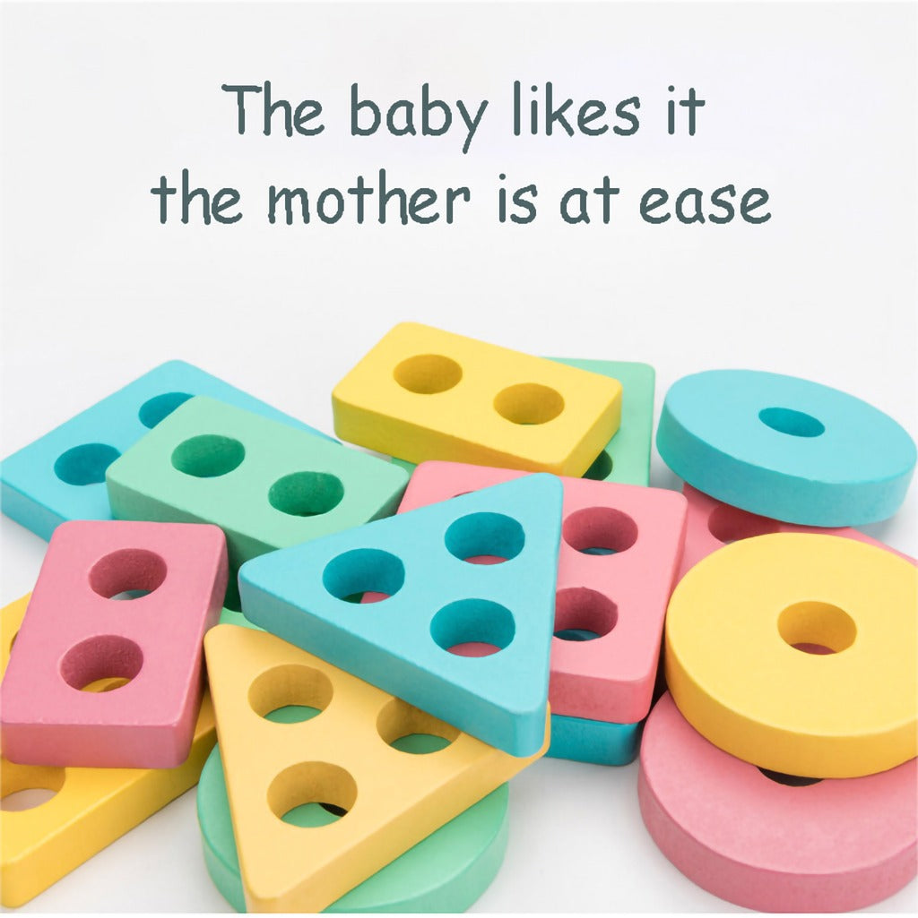 Wooden Four Columns Shape Sorting Kit - 738 - Default Title - Odeez | Educational Toys Pakistan 