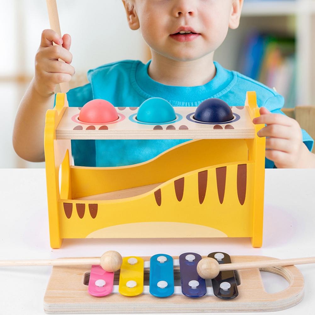 Wooden Tiger Pound Hammering Table with Xylophone - 930 - Default Title - Odeez | Educational Toys Pakistan 