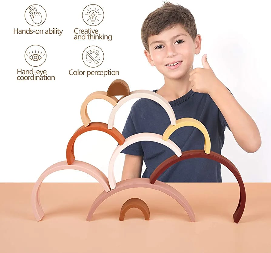 Wooden Colorful Stacking Blocks - 10 Pieces - 942 - Default Title - Odeez | Educational Toys Pakistan 