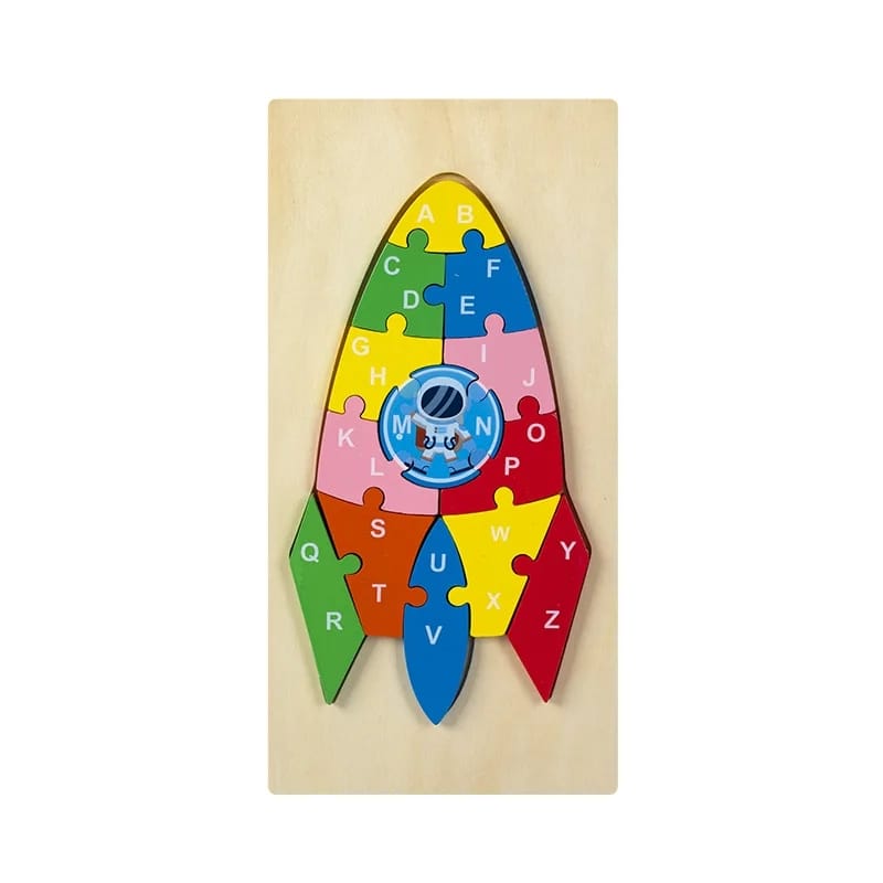 Wooden Alphabet Learning Jigsaw Puzzle Random Character - 191 - Default Title - Odeez | Educational Toys Pakistan 