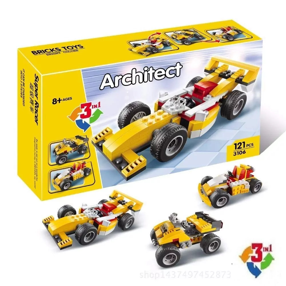3 in 1 Super Racer Bricks 3106 - 121 pieces - Default Title - Odeez | Educational Toys Pakistan 