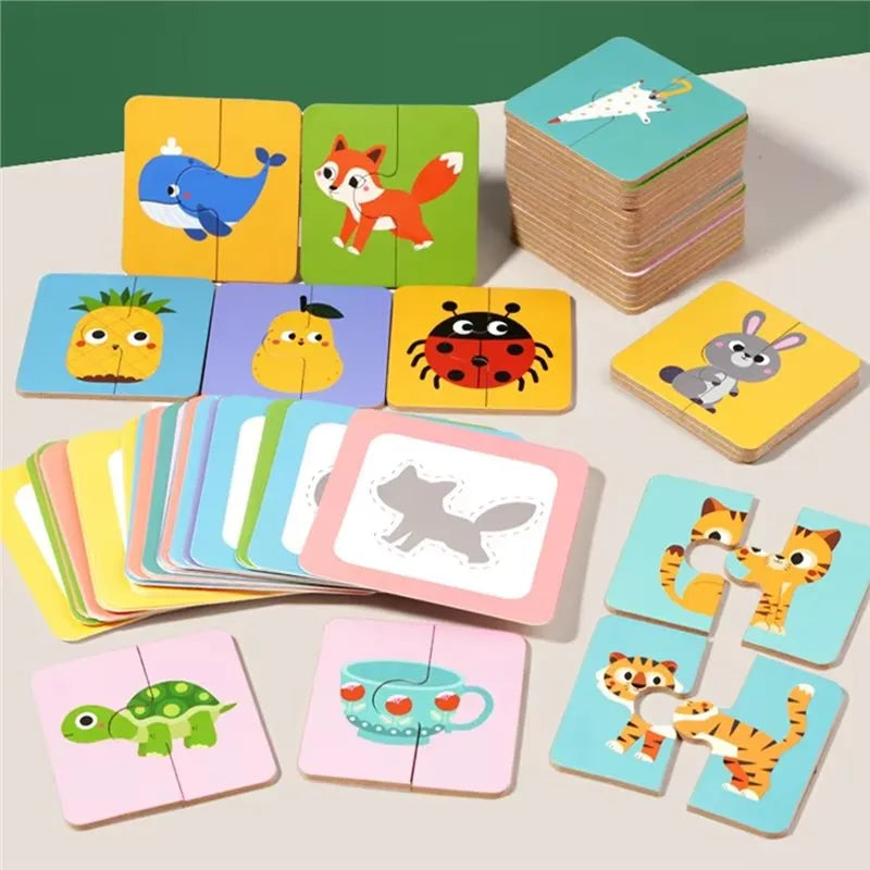Wooden Shadow Matching Two Piece Animal Puzzle