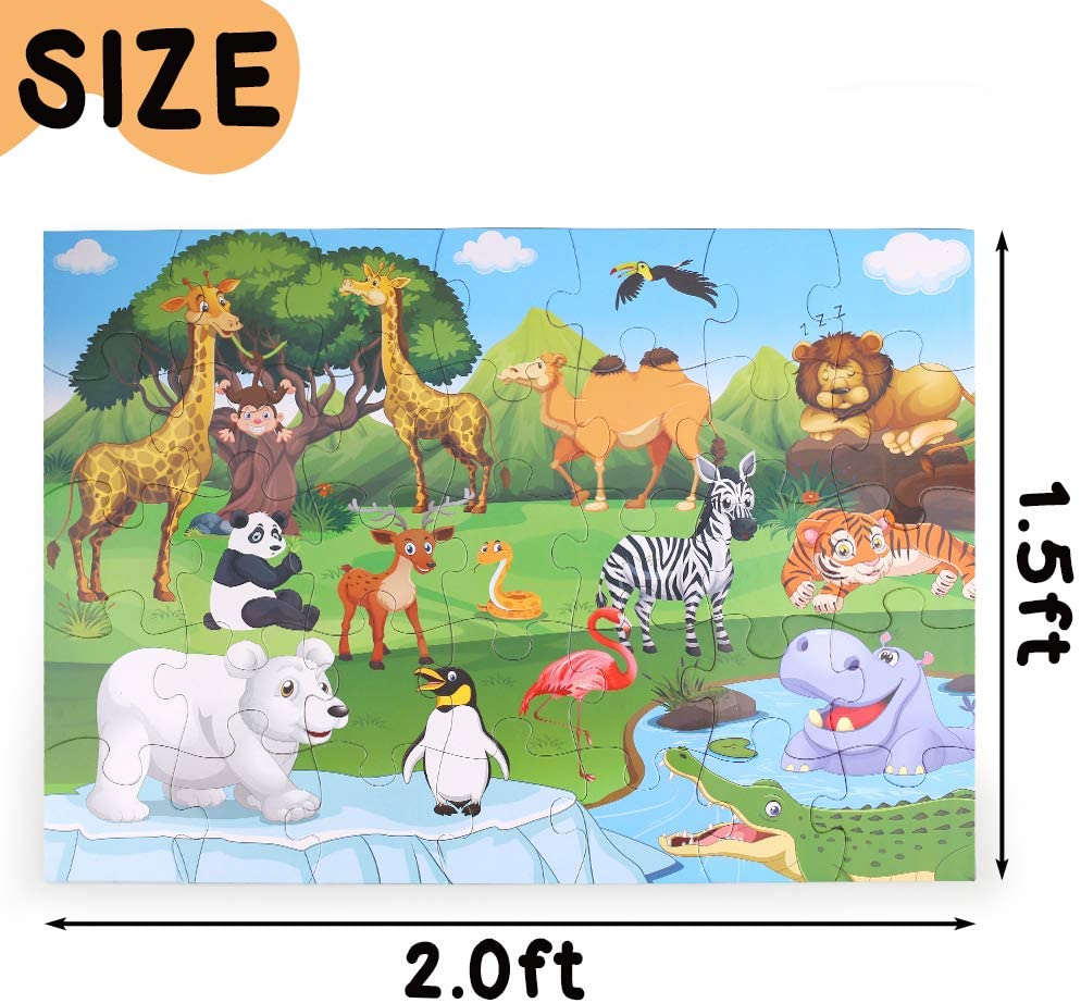 Zoo Animal Jumbo Floor Puzzle - Default Title - Odeez | Educational Toys Pakistan 
