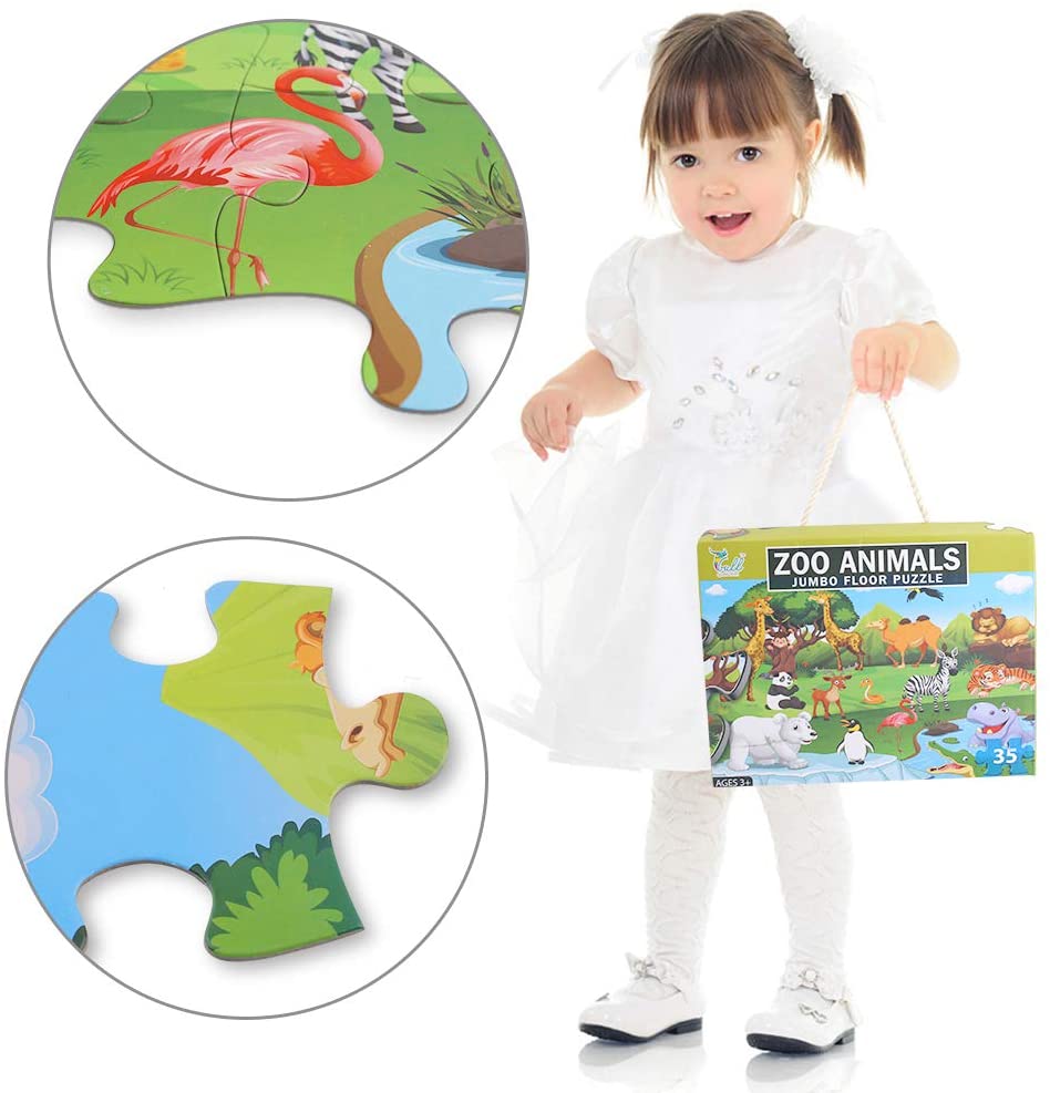 Zoo Animal Jumbo Floor Puzzle - Default Title - Odeez | Educational Toys Pakistan 