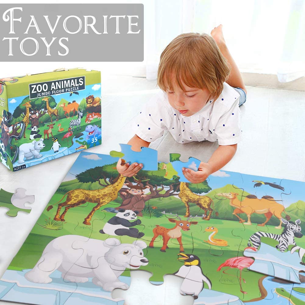 Zoo Animal Jumbo Floor Puzzle - Default Title - Odeez | Educational Toys Pakistan 