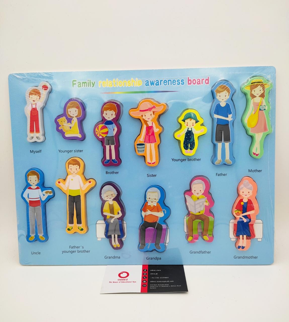 3D Family Relations Awareness Wooden Board - Default Title - Odeez | Educational Toys Pakistan 