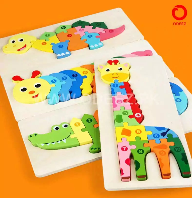 3D Wooden Animal Board - Crocodile - Default Title - Odeez | Educational Toys Pakistan 
