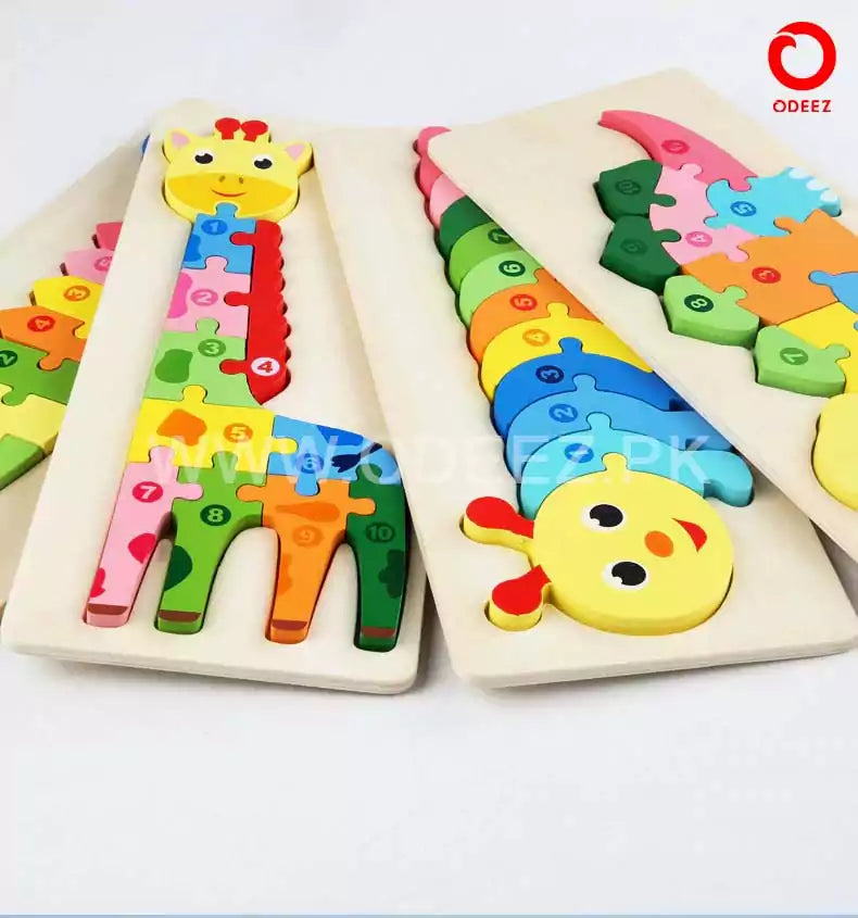 3D Wooden Animal Board - Giraffe - Default Title - Odeez | Educational Toys Pakistan 