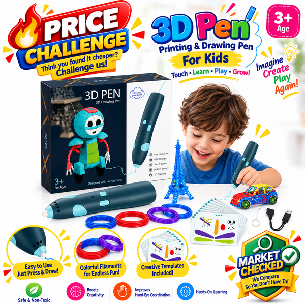 3D Pen - Rechargeable Fun Printing & Drawing Tool for Kids & Artists