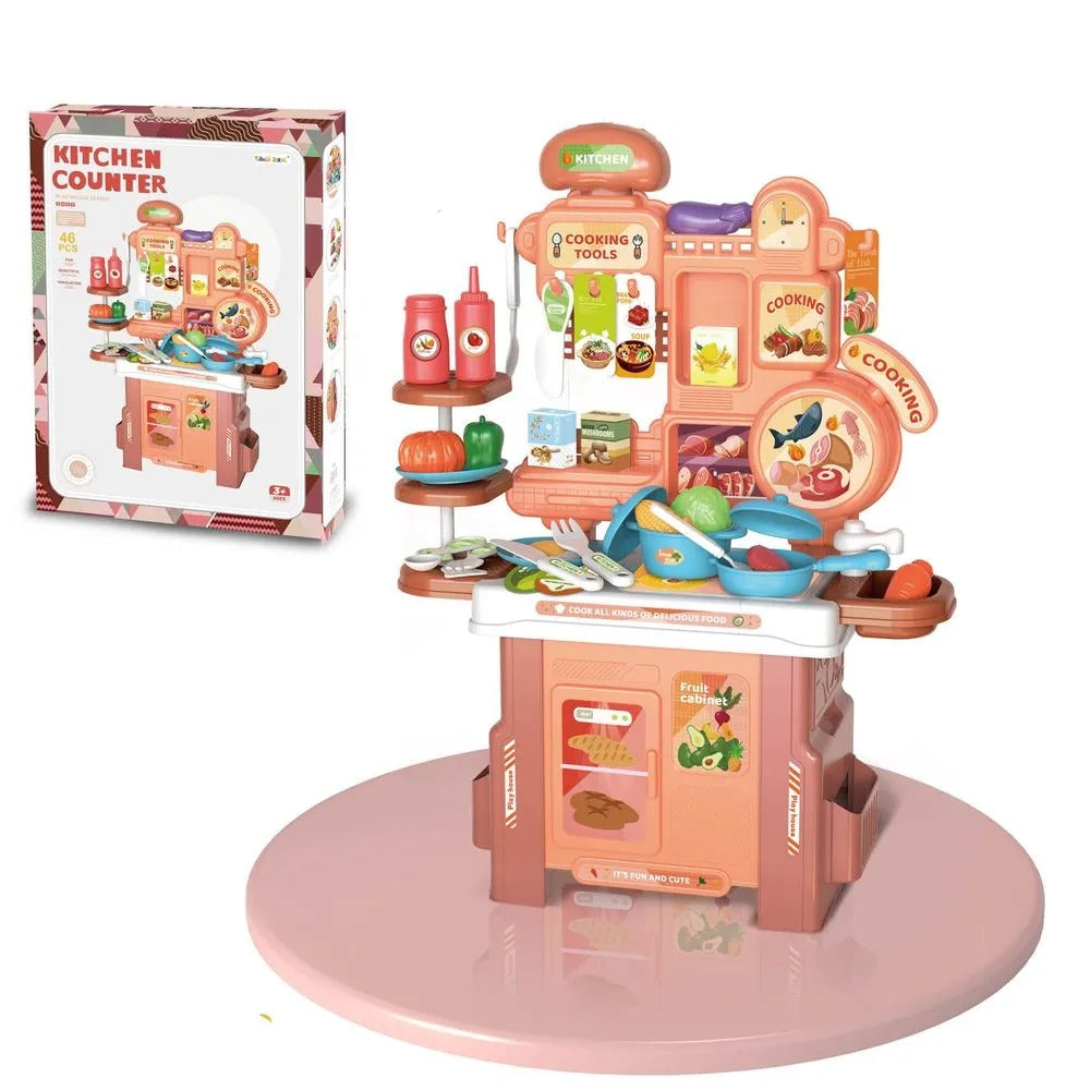 Pretend Roleplay Kitchen Counter Cooking Set 46 pieces - 021