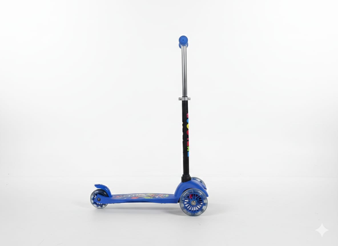 Without Box Kick Scooters with LED Light-Up Wheels Adjustable Height for Kids