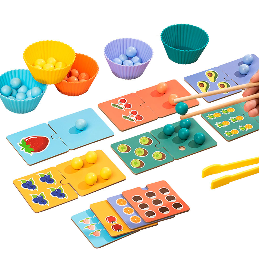 Wooden Fruit Clip Bead Calculation Number Counting - 073