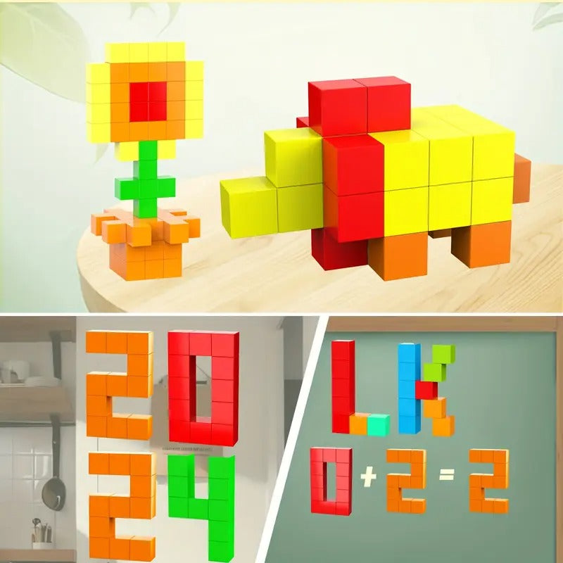 Colorful Magnetic Cube Learning Blocks Set 3 x 3 cm cube - 610