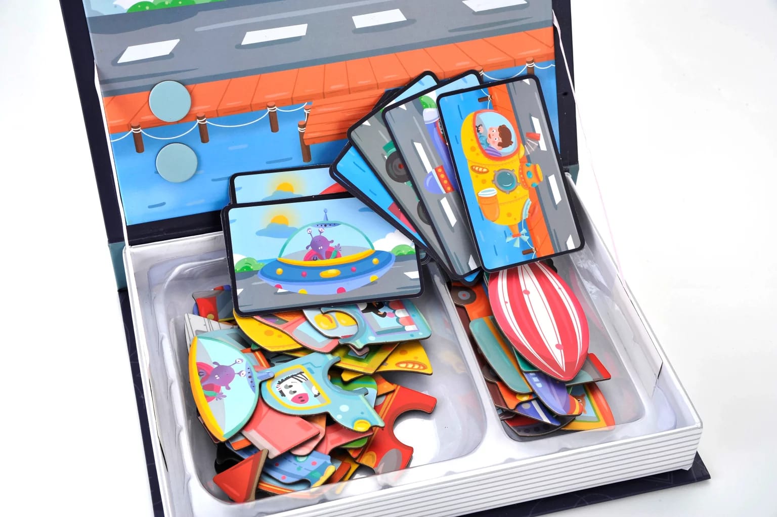 STEAM Magnetic Puzzle Book Board 50 pieces - Traffic Theme