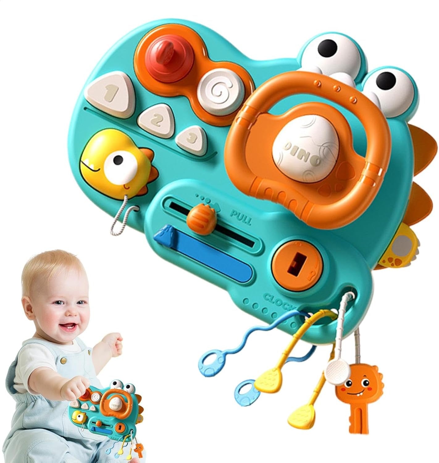 Dinosaur Pretend Steering Wheel Busy Sensory Activity Toy - 030