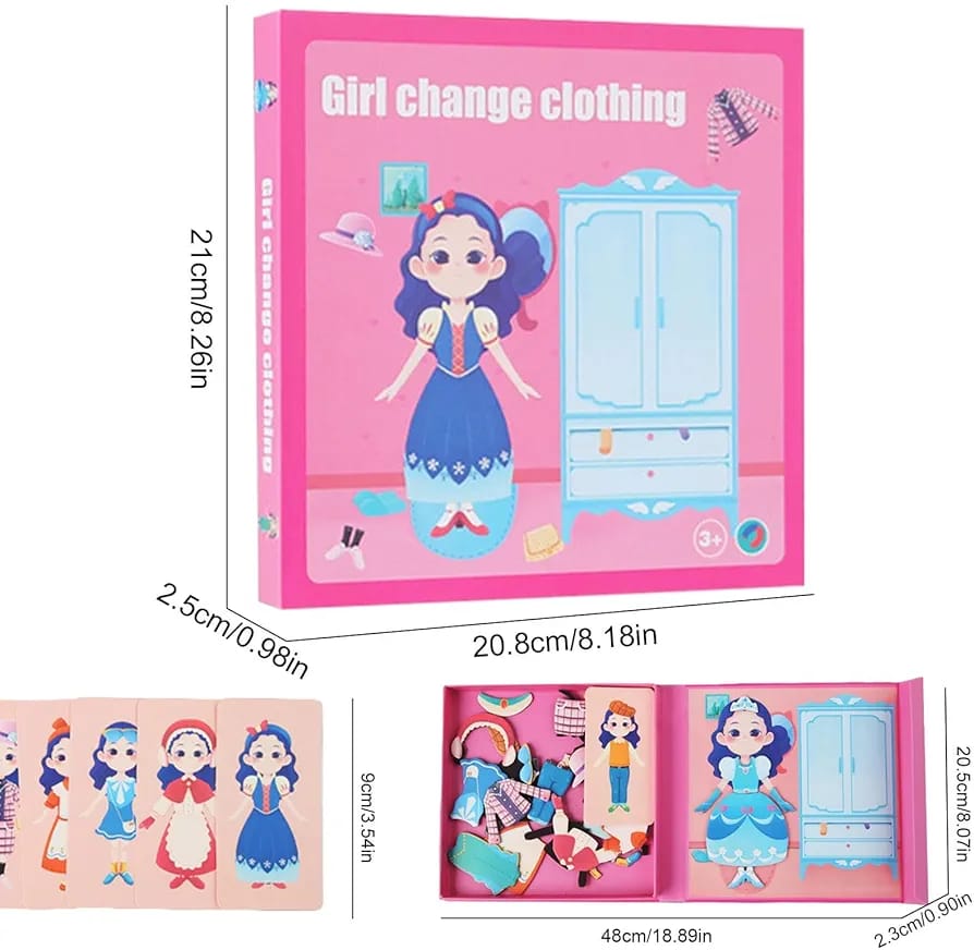 Girl Change Clothing Magnetic Board Puzzle - 841