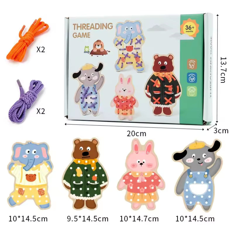 Wooden Animal Threading Basic Life Skills - 279