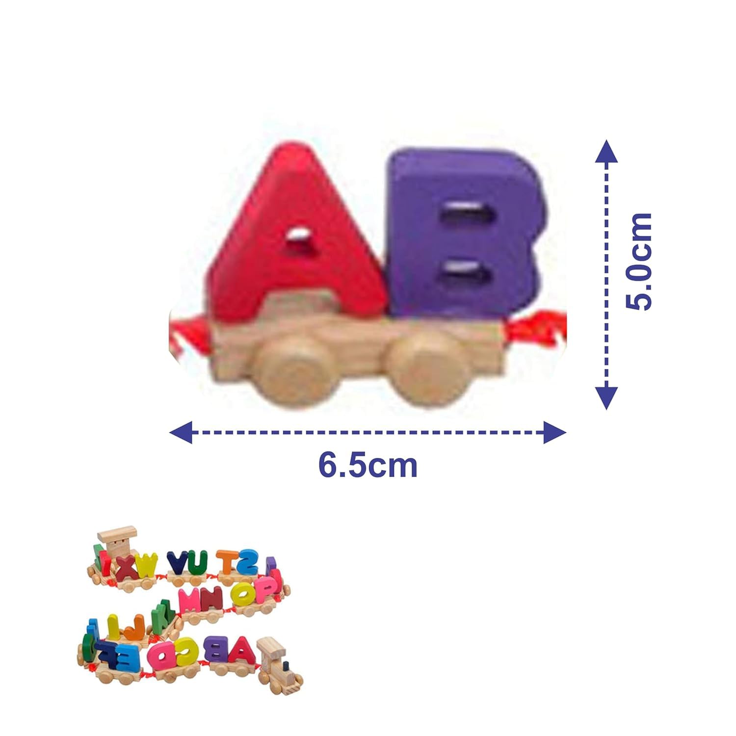 Wooden Colorful Alphabet Hook Train A to Z - 014