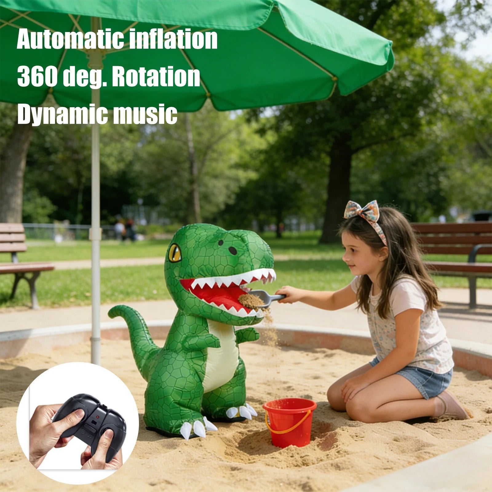 Inflatable RC Dinosaur Electric Air Pump Rechargeable Toy - 616