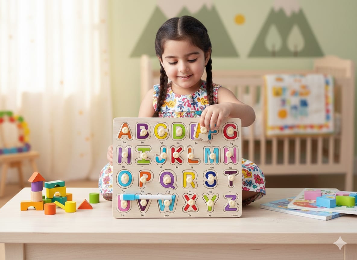 2in1 Uppercase Knob Double Sided Board With Writing Activity - 401