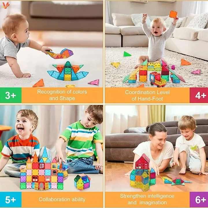DIY Magnetic Tiles Construction Blocks Set 110 pieces - 018