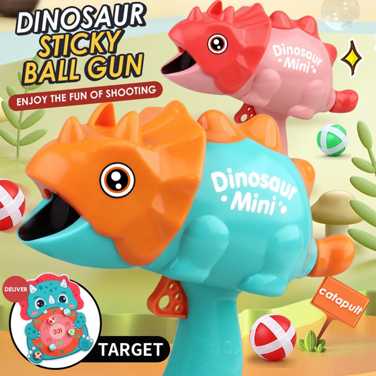 Dinosaur Dart Board Sticky Ball Target Shooting Set - 048 - Default Title - Odeez | Educational Toys Pakistan 