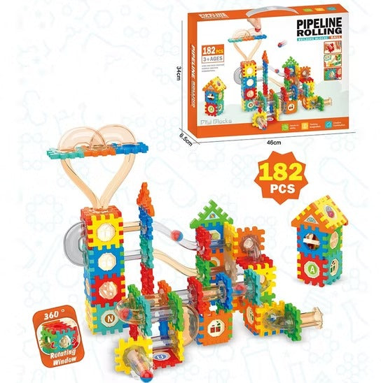 Pipeline Rolling Marble Ball Interlocking Blocks 182 pcs - 041